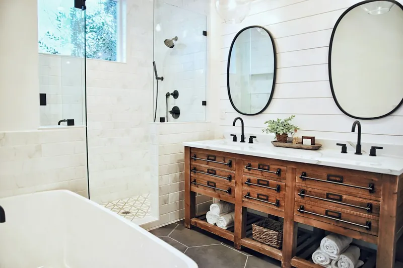 Wholesale solid-wood bathroom vanities with stone tops manufactured in Jodhpur, India