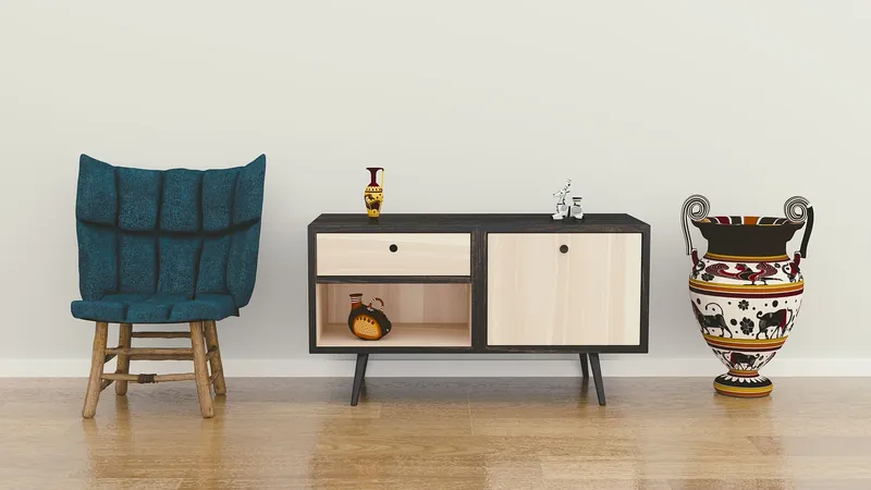 Crédence et meuble-TV cage pour chien en bois à double porte
