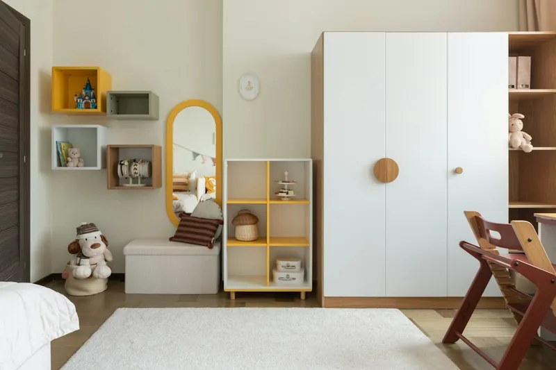Montessori floor beds and shelving