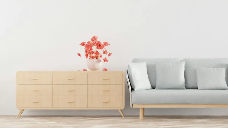 Bone inlay sideboard cabinet