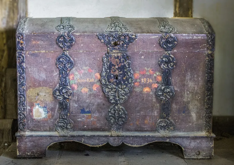 Hand-carved wooden trunk and storage chest for export