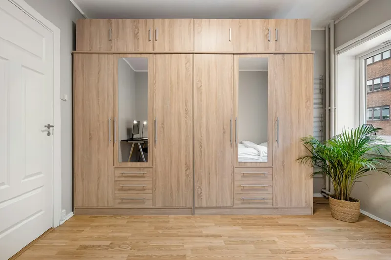 Hand-carved wooden armoire