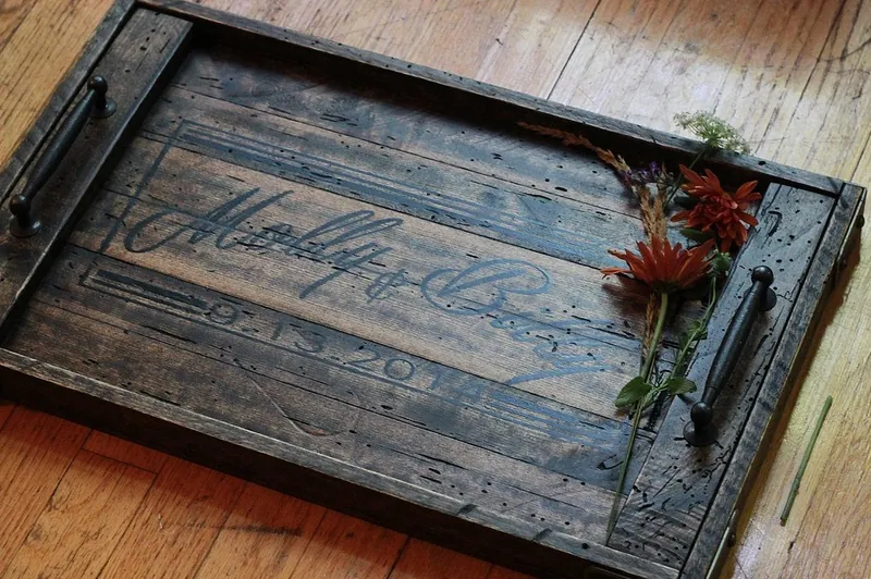 Reclaimed wood bookshelf
