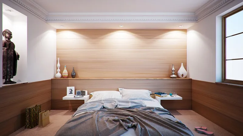 Solid mango wood buffet cabinet with lustrous golden grain and brass handles, handcrafted in Jodhpur, India