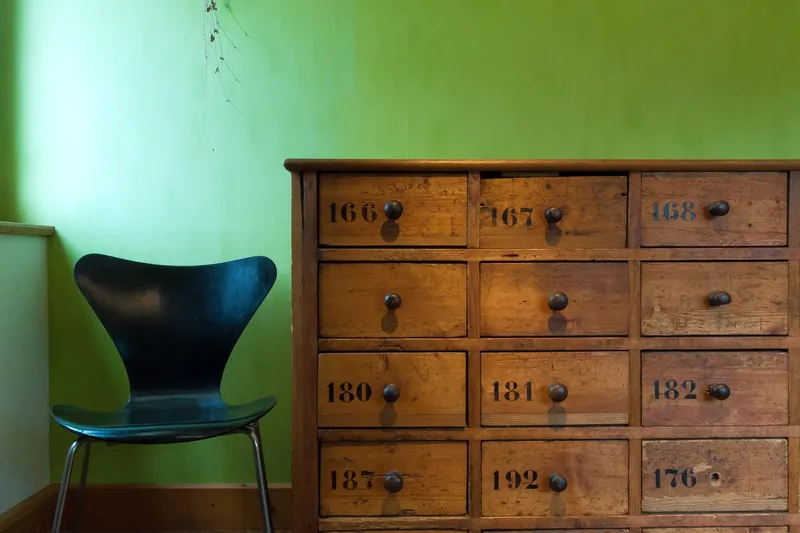 Hand-woven cane chest of drawers on a solid-wood carcass, made in Jodhpur, India