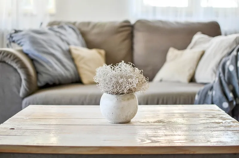 Industrial coffee table with a solid reclaimed-wood top on a powder-coated black iron base, handcrafted in Jodhpur, India
