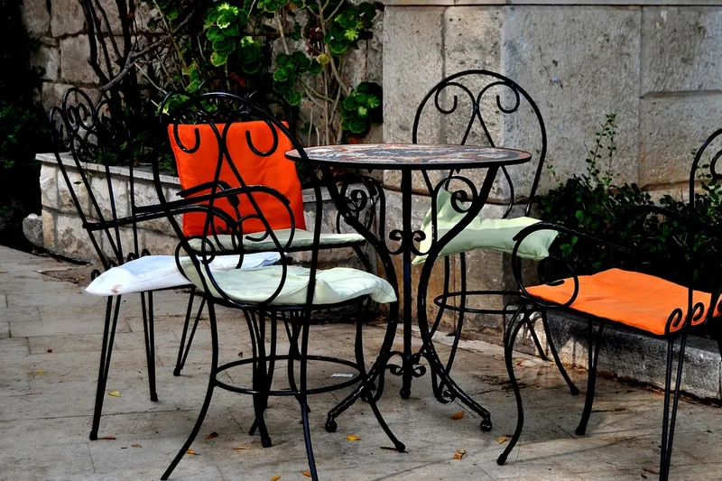 Wrought iron coffee table