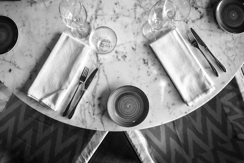 Marble top dining table