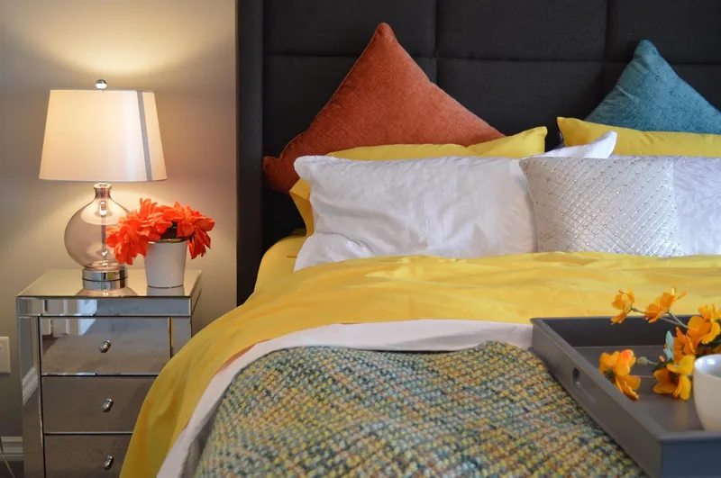 Boho cane and reclaimed-wood headboard handcrafted in Jodhpur, India